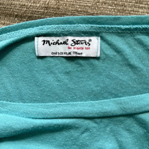 Michael stars one size fits most turquoise blue t shirt - Picture 3 of 8